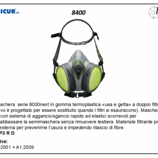 Semimaschera usa/getta gomma abek1p3 r d