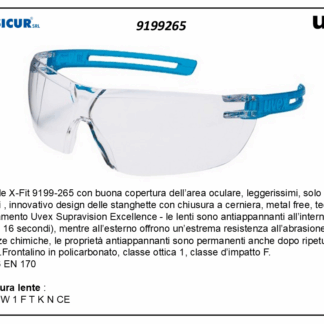 Occhiale di protezione lente pc incolore classico light23gr