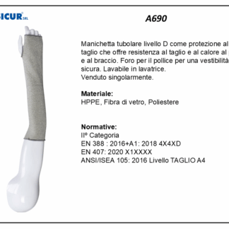 Manichetta resistente taglio calore 45 cm