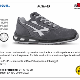 Calz.bassa pelle scamosciata puntale alluminio s1ps fo sr