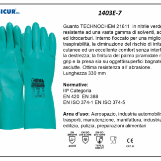 Guanto in nitrile verde interno floccato l 330 mm