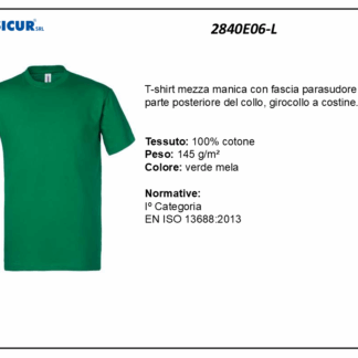 2840E04-L - (Quantità per Confezione: 2 PZ) - T-shirt girocollo 100% cotone verde