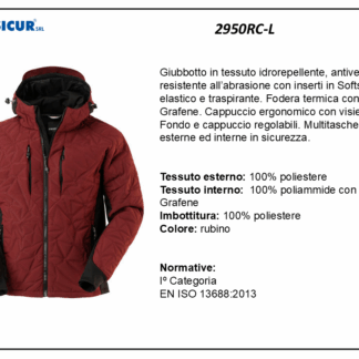 2950RC-L - Giubbotto imbottito 100%pes inserti softshell c/cappuccio