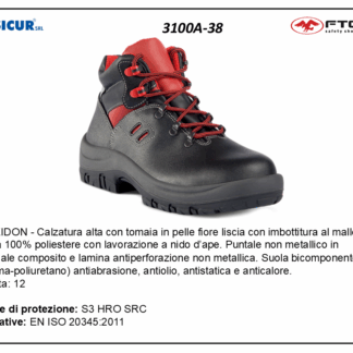 3100A-38 - Poseidon calz.alta pelle fiorepunt.comp/lam.tessuto s3hrosrc