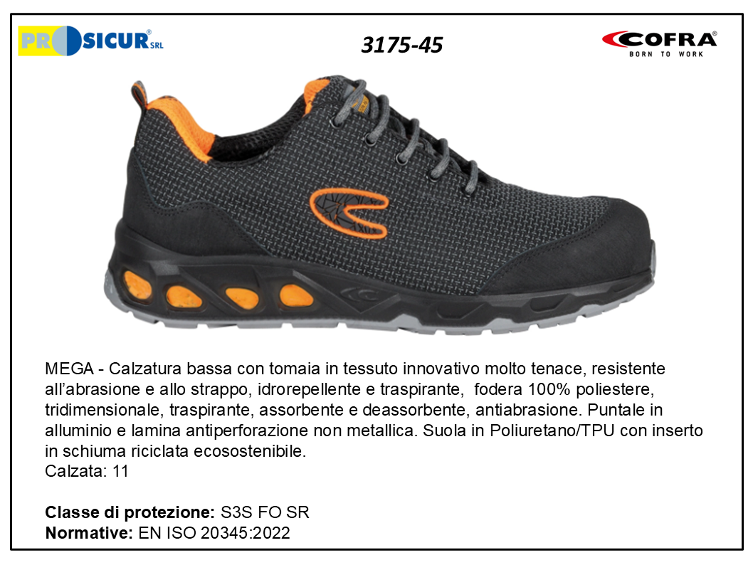 3175-45 - Calz.bassa mega tex tecnico punt.allum.lam/no metal s3 src