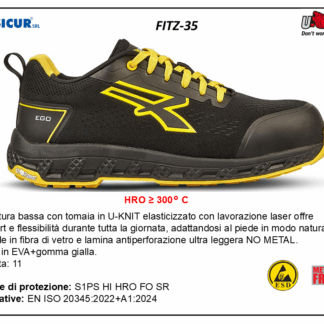 FITZ-35 - Calz.bassa tex elasticizzato punt/lam nometal esd s1ps hro