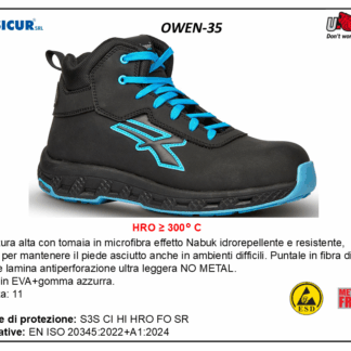 OWEN-35 - Calz.alta microfibra eff.nabukpunt/lam nometal esd s3s hro