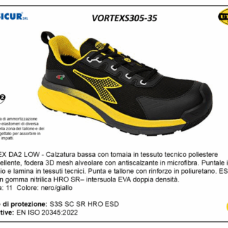 VORTEXS305-35 - Calz.bassa tex tecnico puntalealluminio lam/tessuto s3s esd