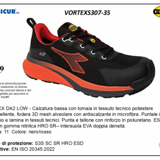 VORTEXS307-35 - Calz.bassa tex tecnico puntalealluminio lam/tessuto s3s esd