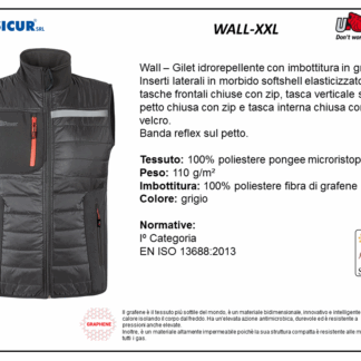 Gilet 100%pes imbottito ingrafene banda reflex grigio