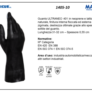 1405-10 - (Quantit&agrave; per Confezione: 12 PA) - 401 guanto ultraneo neoprene/ lattice l 31 cm
