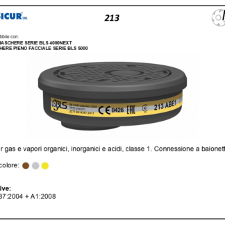 Filtro gas vapori organici inorganici acidi abe1