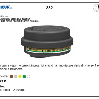 Filtro gas vapori org/inorgan.acidi/ammon.polveri abek1p3 r