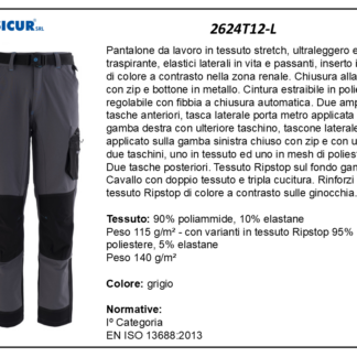 2624T12-L - Pantalone 90%poliam.10%elastanlight multitasca 115gr