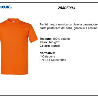 2840E09-L - (Quantit&agrave; per Confezione: 2 PZ) - T-shirt girocollo 100% cotone arancio