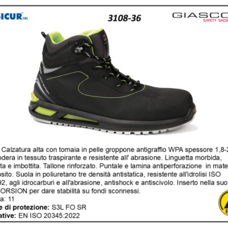 3108-36 - Bali calz.alta pelle gropp.wrupunt/lam.composito s3l fo sr