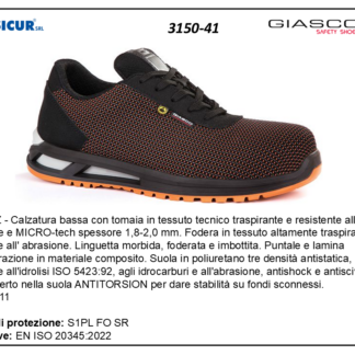 Burgaz calz.bassa tex tecnico punt/lamina composito s1plfosr