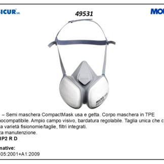 5120 semimaschera contro gas vapori filtro piegh.ffa1p2 rd