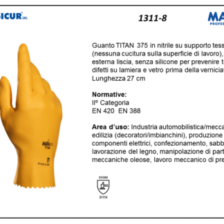 1311-8 - (Quantit&agrave; per Confezione: 5 PA) - 375 guanto titan in nitrile c/manichetta l 26 cm