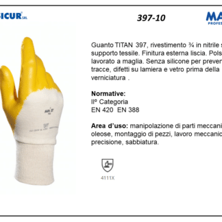 397-10 - (Quantit&agrave; per Confezione: 100 PA) - 397 guanto titan riv.nitrile fino a nocche p/maglia