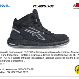 VELARPLUS-38 - Calz.alta tex tecnico puntale allum.lam/nometal s3s ci fo sr