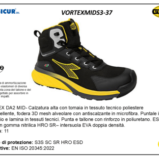 Calz.alta tex tecnico puntale alluminio lam/tessuto s3s esd