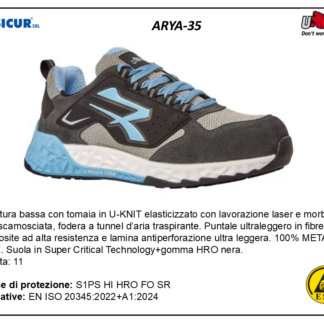 ARYA-35 - Calz.bassa tessuto+pelle scam punt/lamina nometal s1pshihro