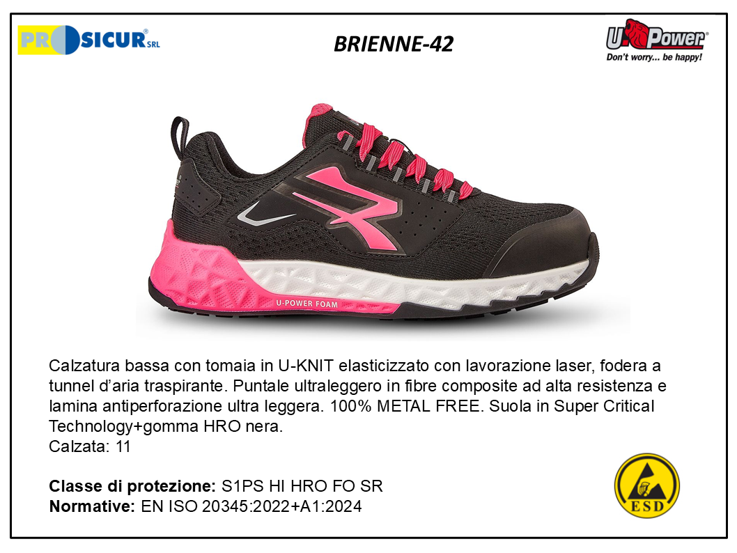 BRIENNE-42 - Calz.bassa tex elasticizzato punt/lamina nometal s1pshihro